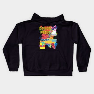 CUTE CAT IN THE COLOR FEST. Kids Hoodie